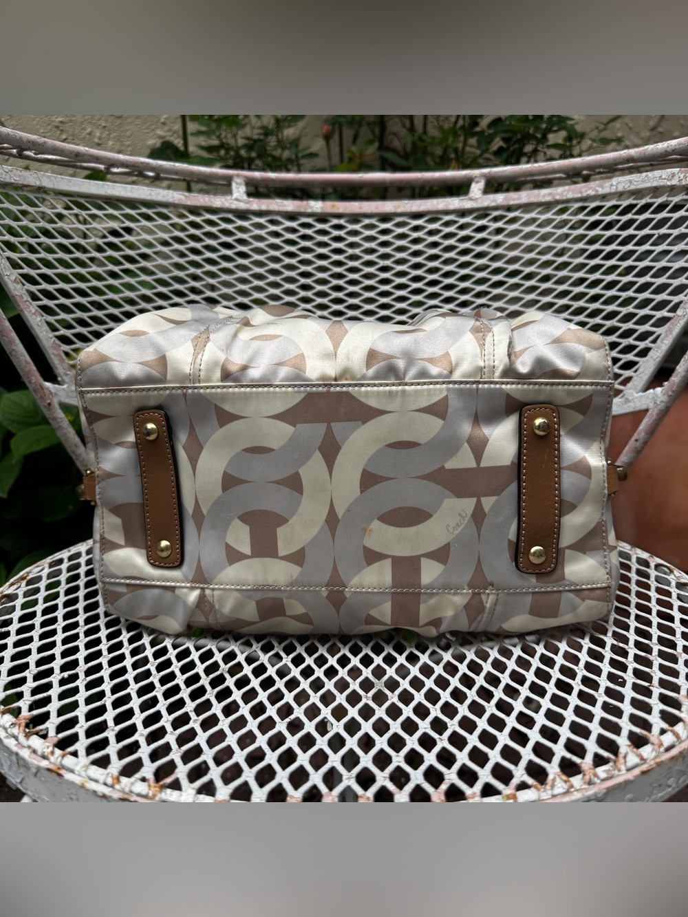 Y2K Coach Satin Monogramed Handbag - Picture 3 of 8